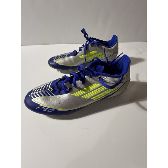 Adidas F50 League FG/MG Messi Soccer Cleats – Silver/Blue – Men’s 7 / Women 8.5